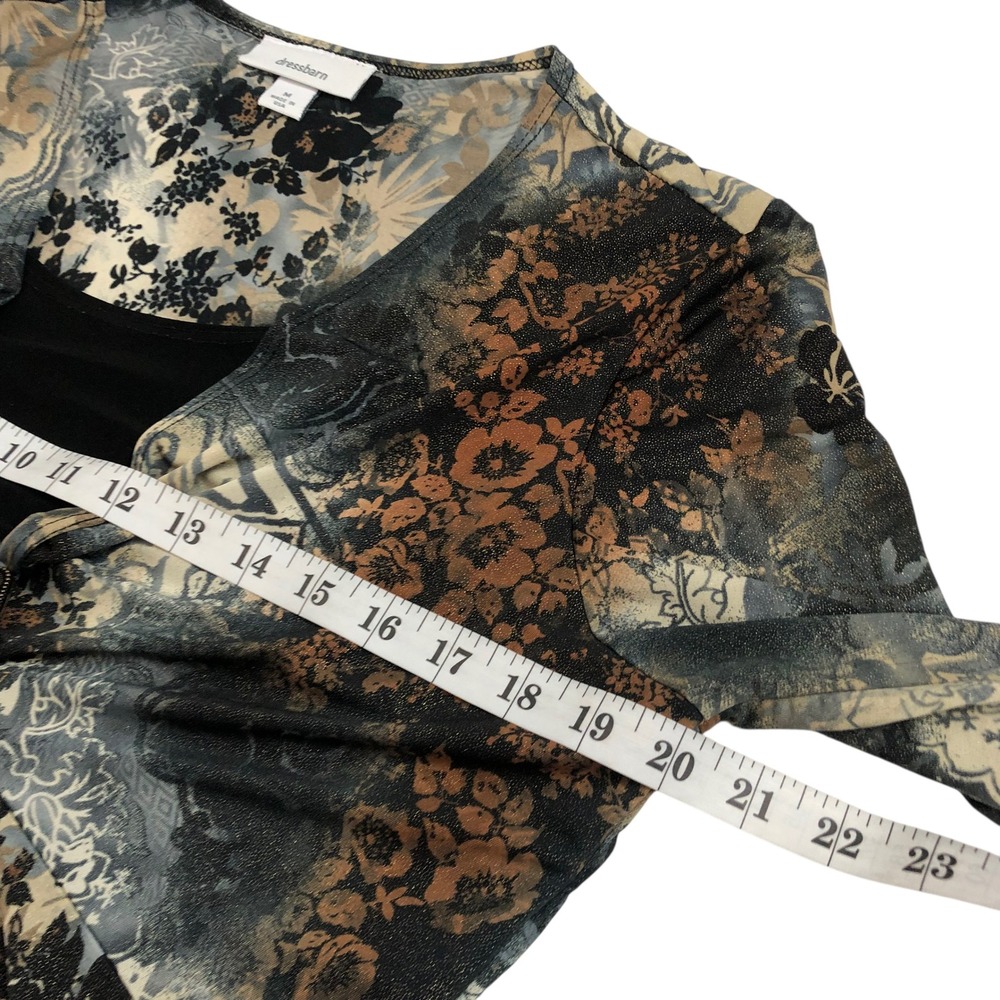 Dressbarn Floral V-Neck Buckle Top Shirt Medium Y2K Whimsigoth Fairy Grunge 90s - Picture 10 of 14